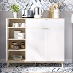 Mobile cucina 120x102h cm bianco opaco rovere da cucina moderno Penny