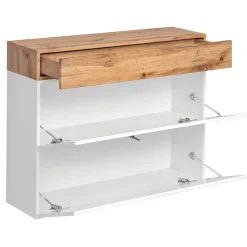 Mobile ingresso sospeso 100x180h cm bianco opaco rovere Dante 5 Gihome®