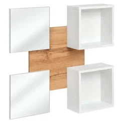 Mobile ingresso sospeso 100x180h cm bianco opaco rovere Dante 5 Gihome®