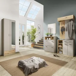 Mobile ingresso 80x77h cm 2 ante 1 cassetto rovere rovere naturale beige satinato Kenya