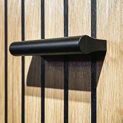 Mobile ingresso 210x203h cm con specchio rovere antracite stampa a righe California Gihome®