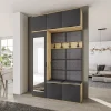 Mobile ingresso 135x231h cm con specchio rovere grafite Arat