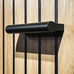 Mobile ingresso 180x203h cm con specchio moderno rovere antracite stampa a righe New York Gihome®
