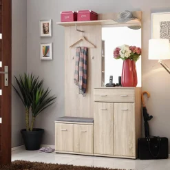 Mobile ingresso 120x200h cm moderno rovere sonoma San Francisco Gihome®