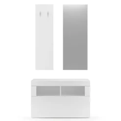 Mobile ingresso 91x174h cm moderno bianco lucido Eternity