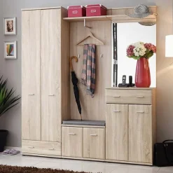 Mobile ingresso 180x203h cm moderno rovere sonoma New York Gihome®