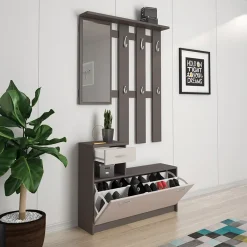 Mobile ingresso 100x190h cm moderno grigio beige Thomas