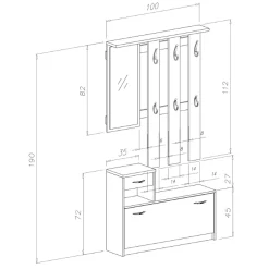 Mobile ingresso 100x190h cm moderno grigio beige Thomas