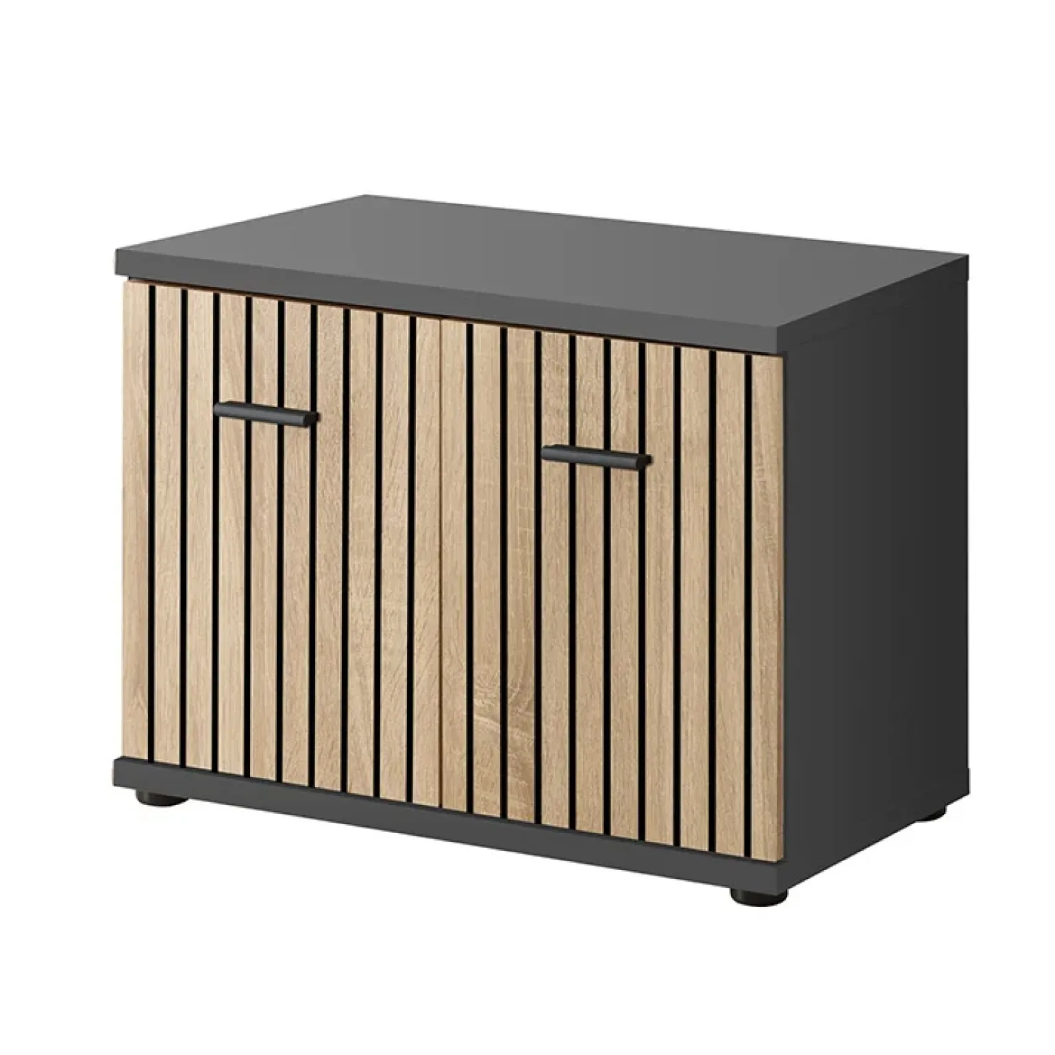 Mobile ingresso 90x203h cm moderno rovere antracite stampa a righe Arizona Gihome®