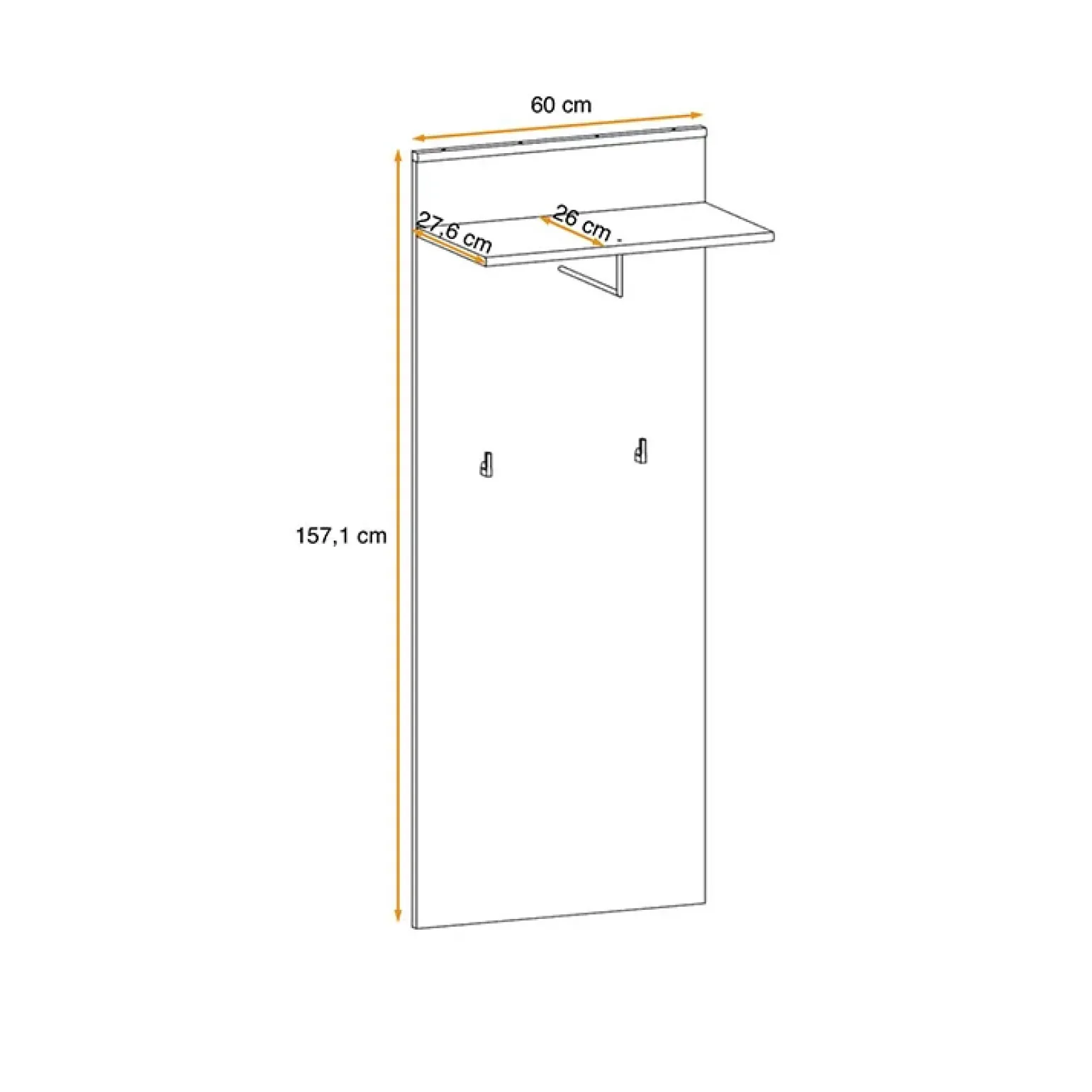 Mobile ingresso 90x203h cm moderno rovere antracite stampa a righe Arizona Gihome®
