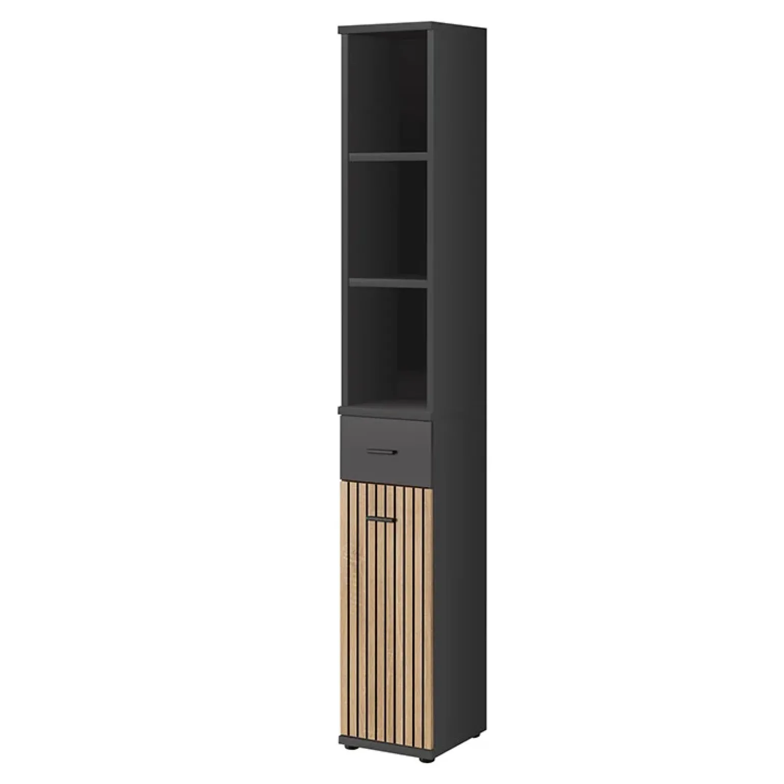 Mobile ingresso 90x203h cm moderno rovere antracite stampa a righe Arizona Gihome®
