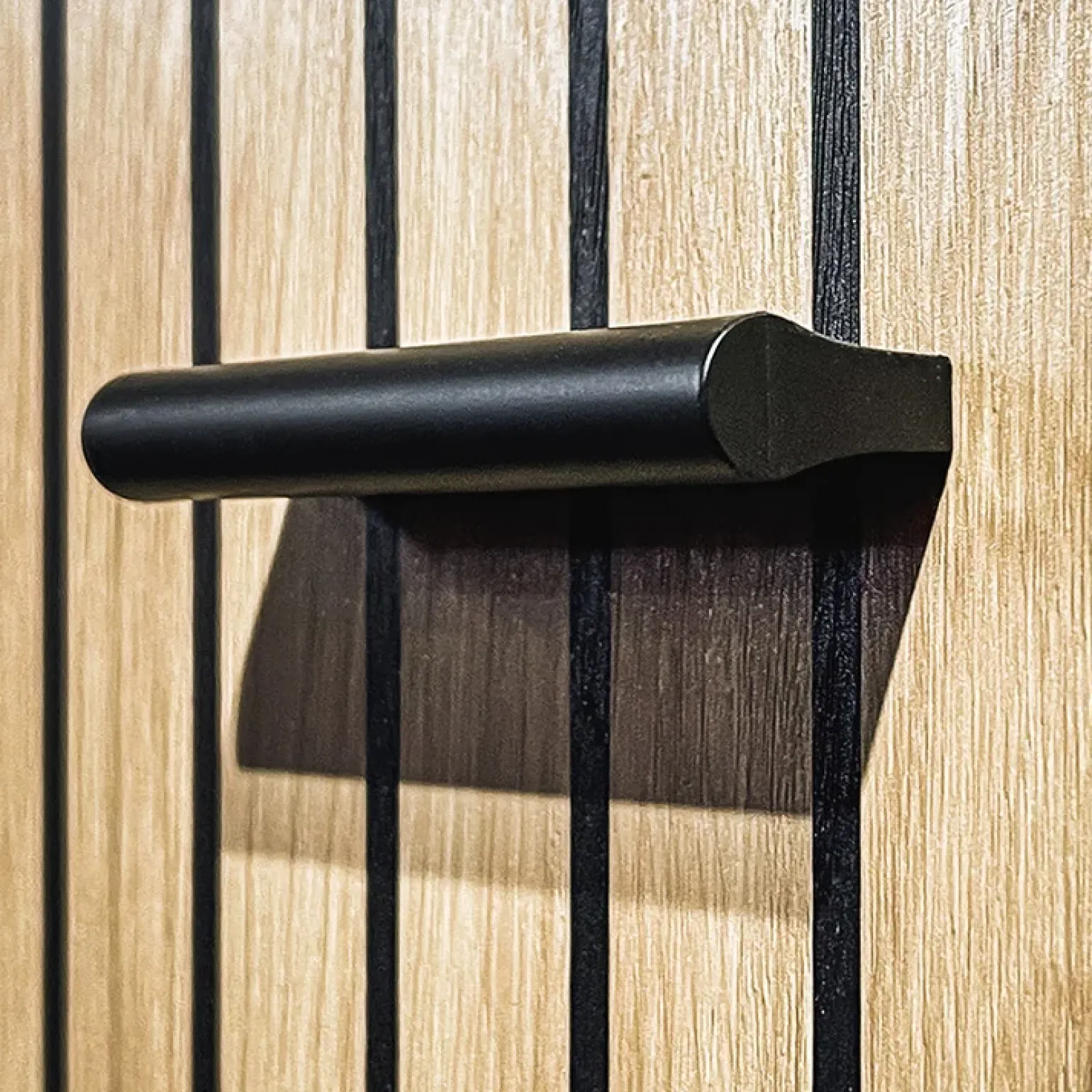 Mobile ingresso 90x203h cm moderno rovere antracite stampa a righe Arizona Gihome®