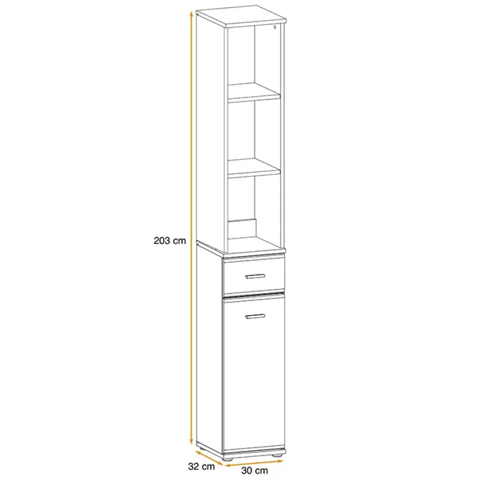 Mobile ingresso 90x203h cm moderno rovere antracite stampa a righe Arizona Gihome®