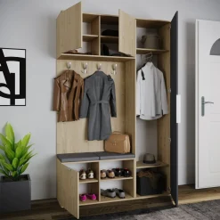 Mobile ingresso 140x220h cm rovere antracite Stoccolma
