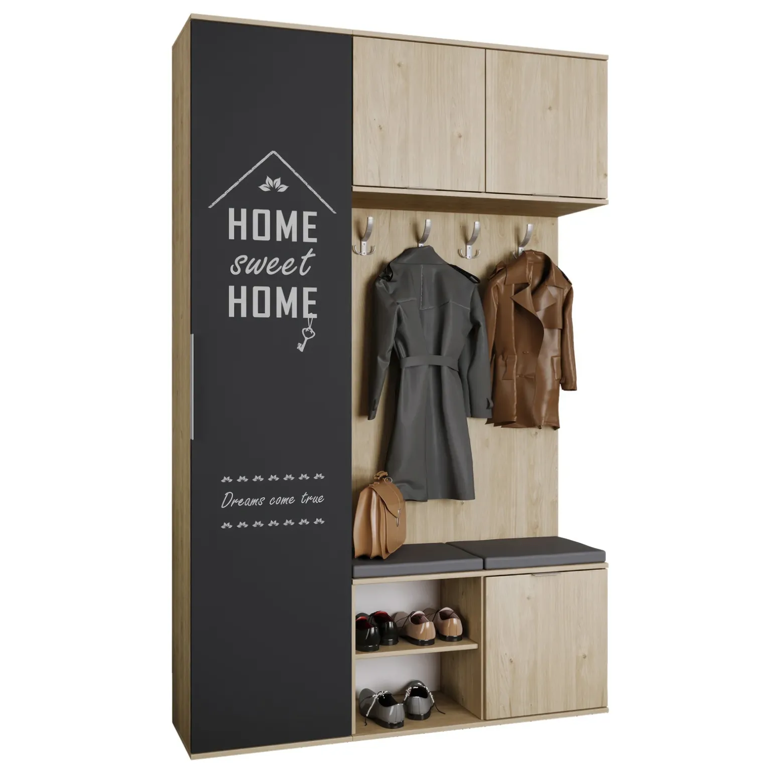 Mobile ingresso 140x220h cm rovere antracite Stoccolma