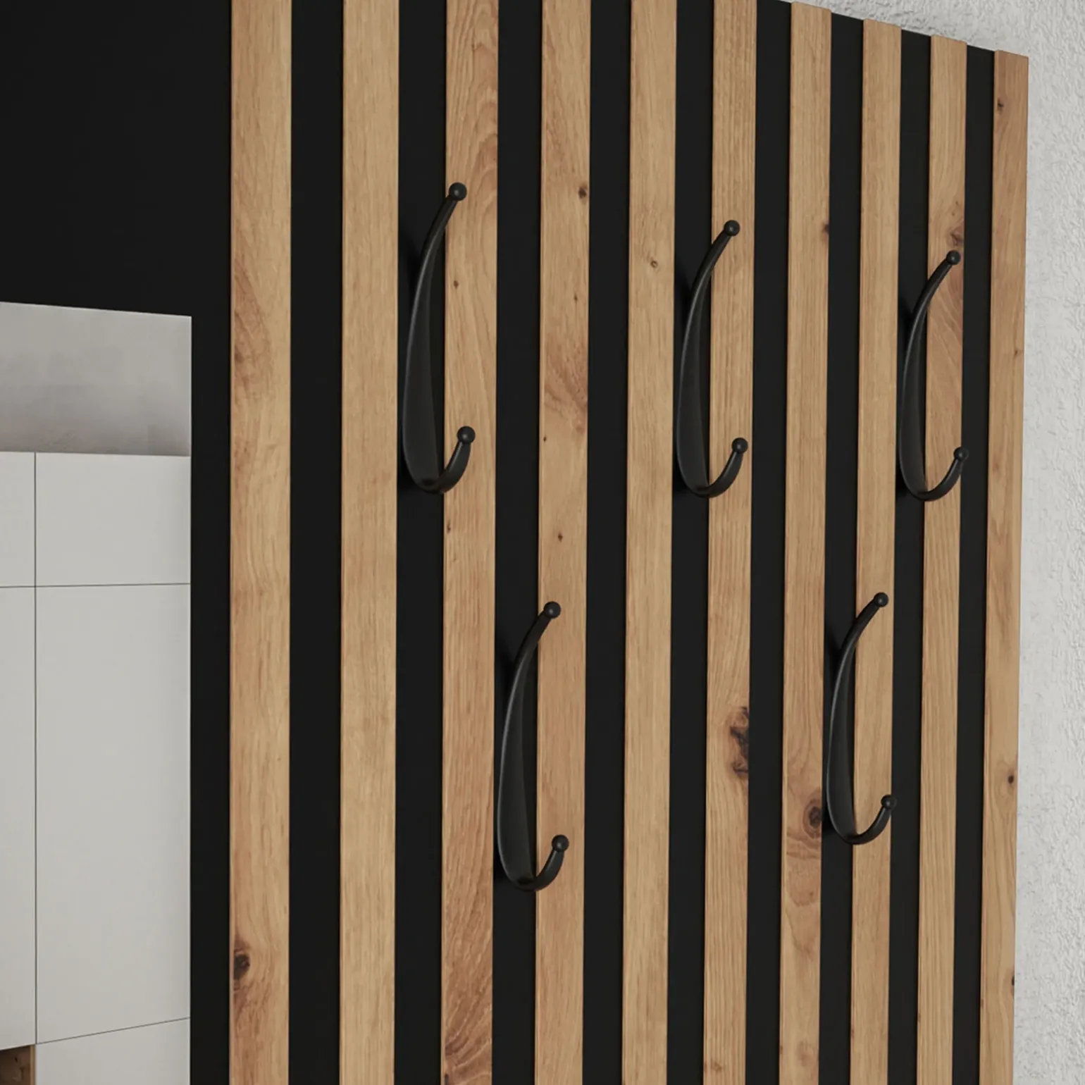 Mobile ingresso 172x205h cm rovere rustico giallo Welly 3