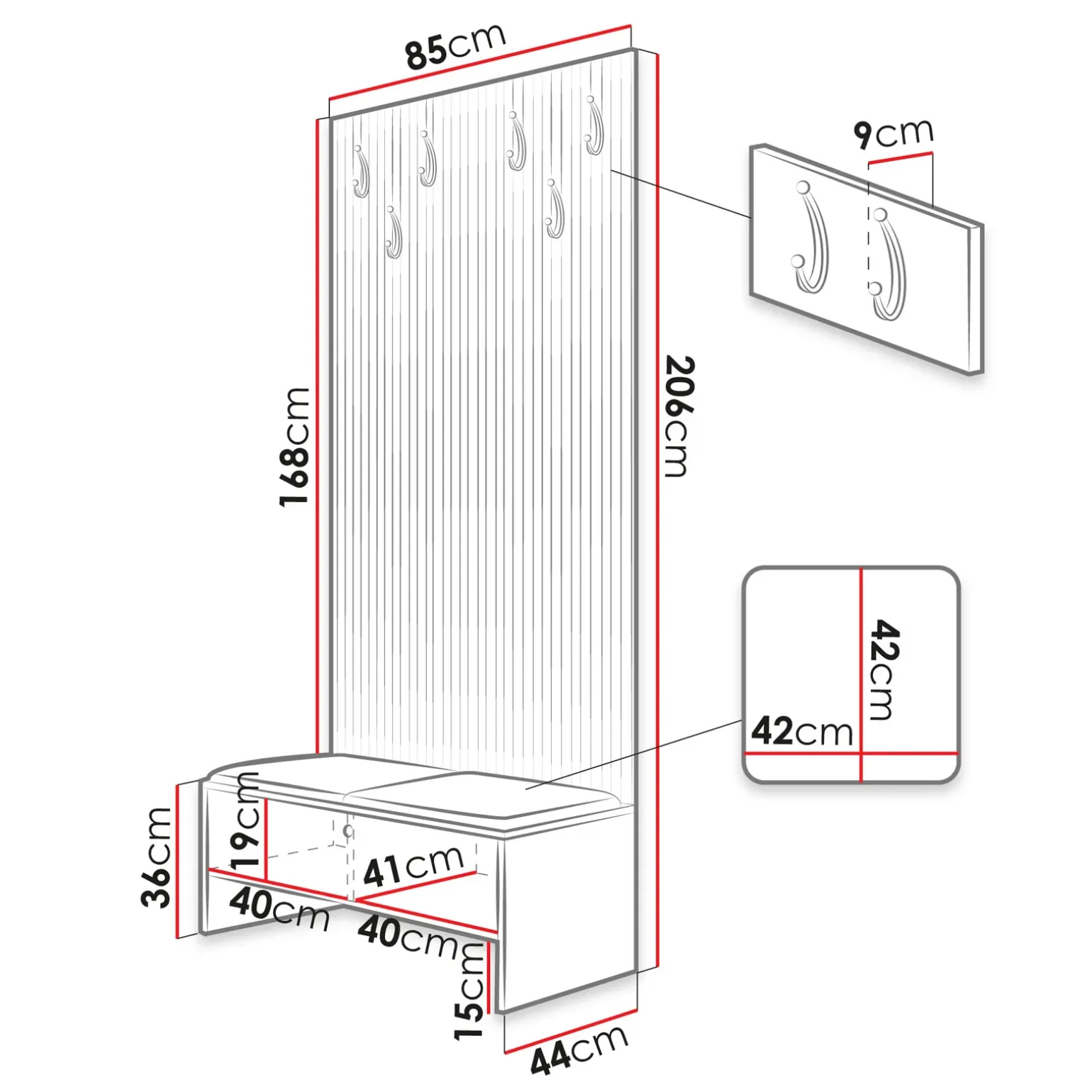 Mobile ingresso 85x206h cm rovere rustico rosa Welly 2