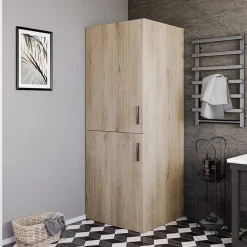 Mobile lavatrice 70x180h cm 2 ante e ripiani rovere Wash