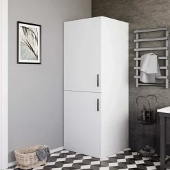 Mobile lavatrice 70x180h cm 2 ante e ripiani bianco opaco Wash