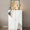 Mobile multiuso ingresso 78x116h cm scarpiera bianco lucido specchio Olimpo
