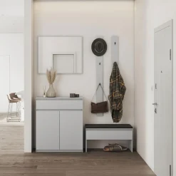 Mobile multiuso ingresso 92x107h cm con cassetto grigio Accent