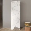 Mobile multiuso ingresso 60x187h cm appendiabiti bianco lucido specchio Olimpo