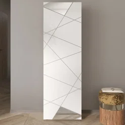 Mobile multiuso ingresso 60x187h cm appendiabiti bianco lucido specchio Olimpo