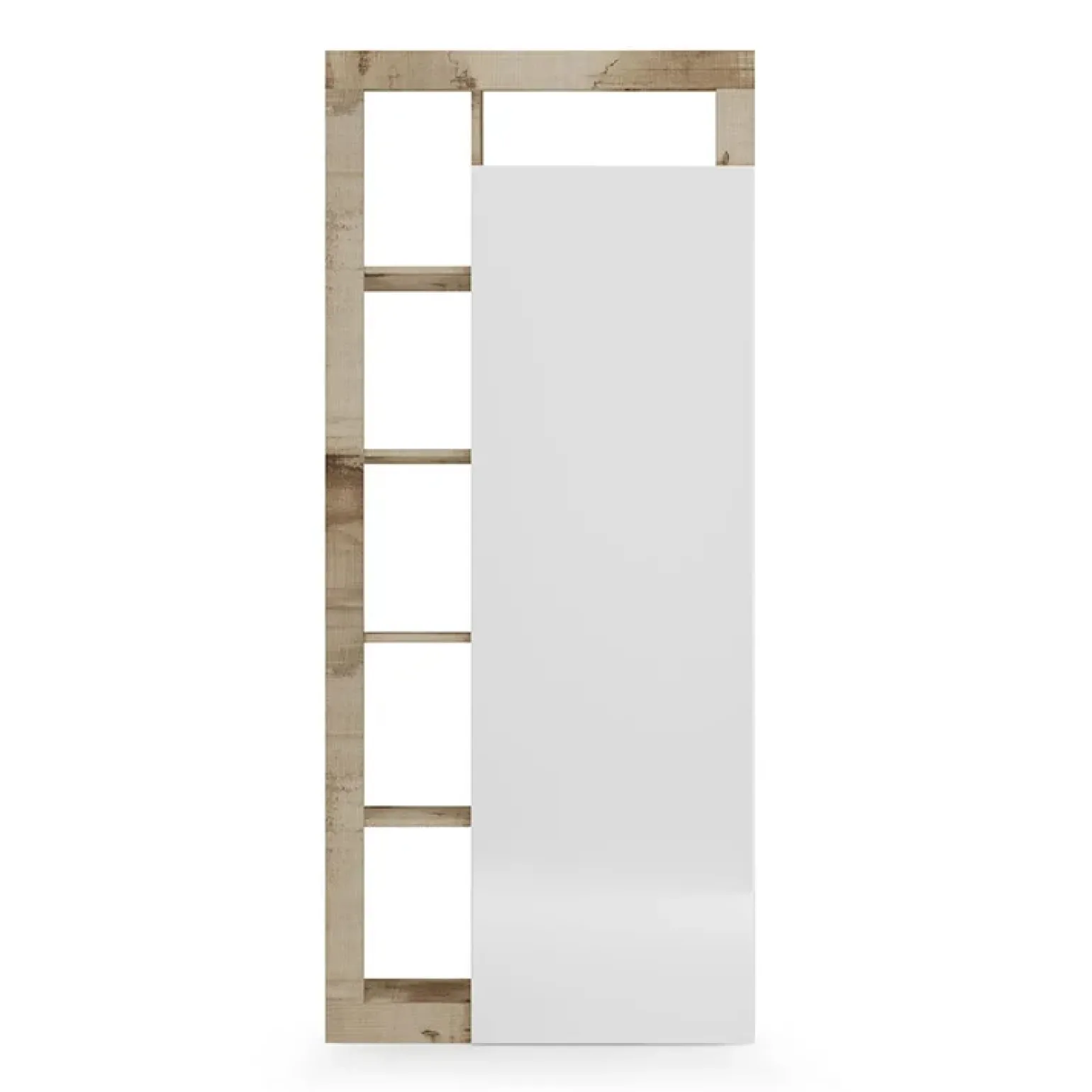 Mobile multiuso ingresso 91x209h cm appendiabiti con specchio bianco pero Invictus