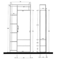 Mobile multiuso ingresso 91x209h cm appendiabiti con specchio bianco pero Invictus