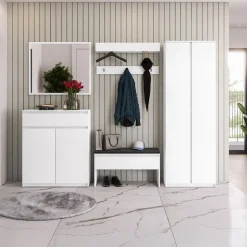 Mobile multiuso ingresso 69x200h cm appendiabiti bianco Accent