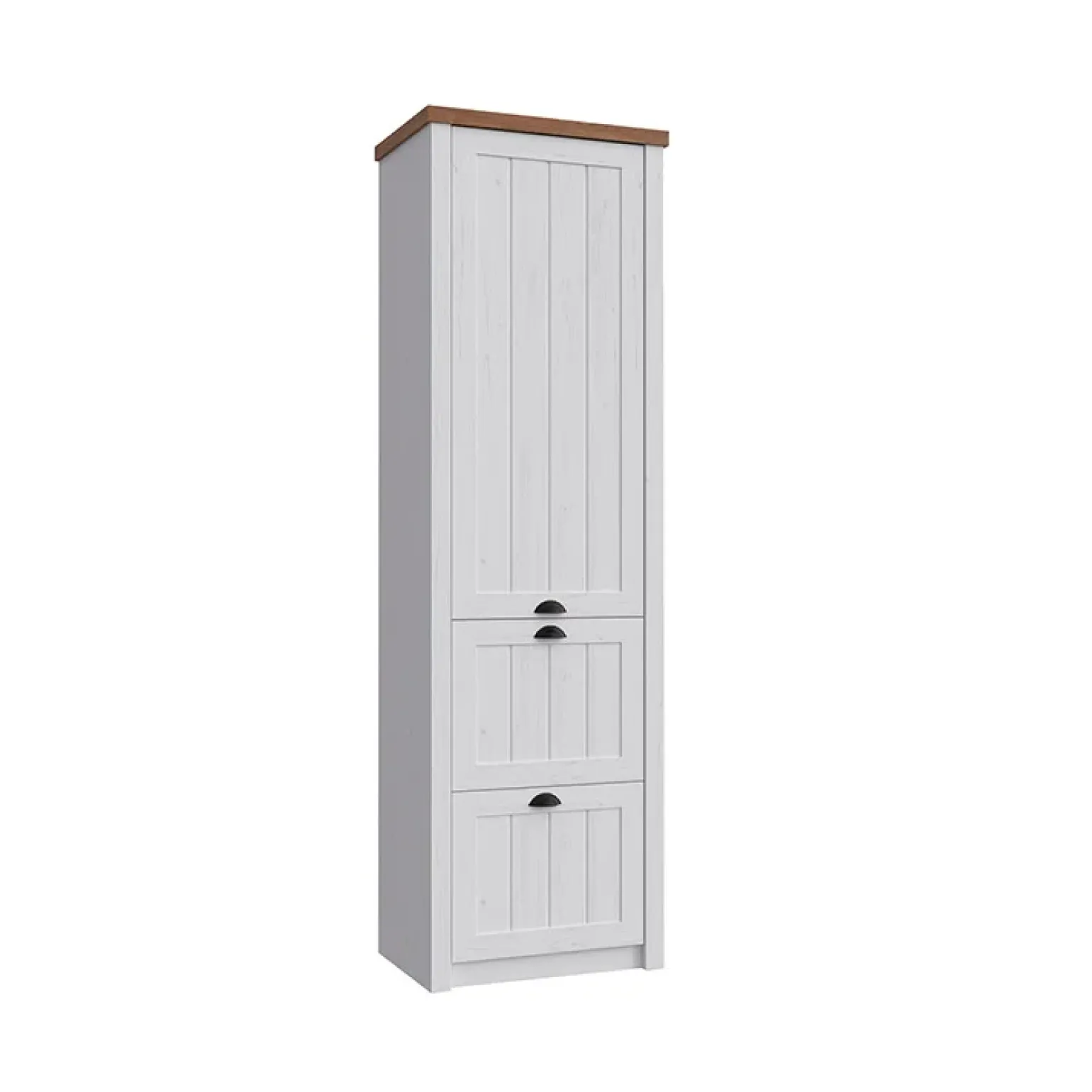 Mobile multiuso 61x205h cm 1 anta e 2 cassetti bianco frassinato rovere Provenza