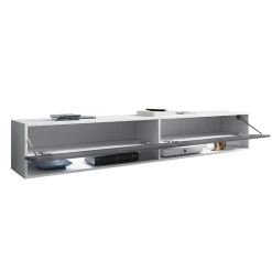 Mobile porta TV sospeso 180x30h cm con LED bianco lucido Gregoria