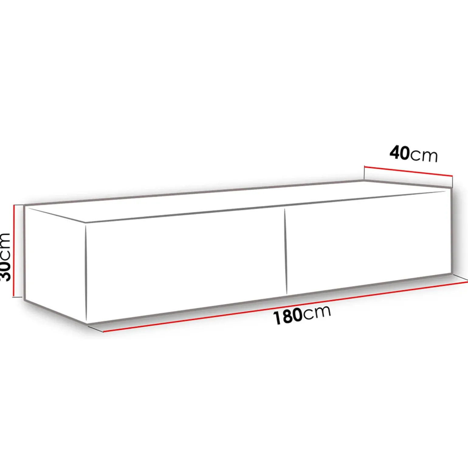 Mobile porta tv sospeso 180x30h cm 2 ante moderno bianco lucido Teodora
