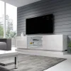 Mobile porta tv sospeso 200x57h cm 2 ante 2 vani a giorno bianco lucido Bianca