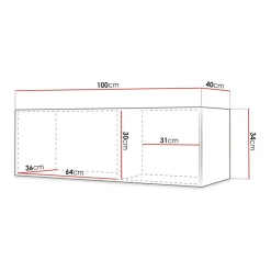 Mobile porta TV sospeso 100x34h cm 1 anta nero Kiruna