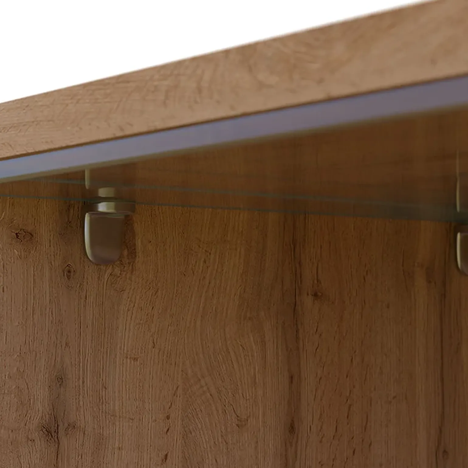 Mobile porta TV sospeso 180x30h cm con LED nero lucido rovere Silvia