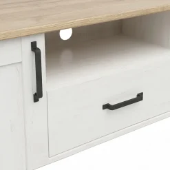 Mobile porta TV 160x51h cm 2 ante 1 cassetto bianco frassinato rovere Lars