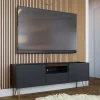 Mobile porta TV 144x55h cm 2 ante 1 cassetto grafite marmo nero Visby