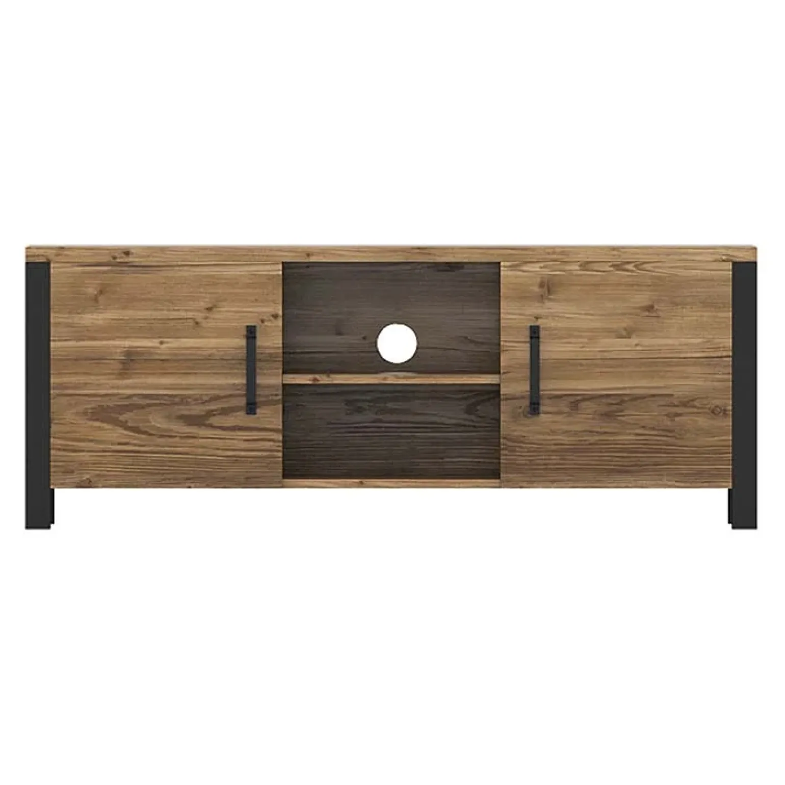 Mobile porta TV 147x57h cm 2 ante quercia nero opaco Nebraska