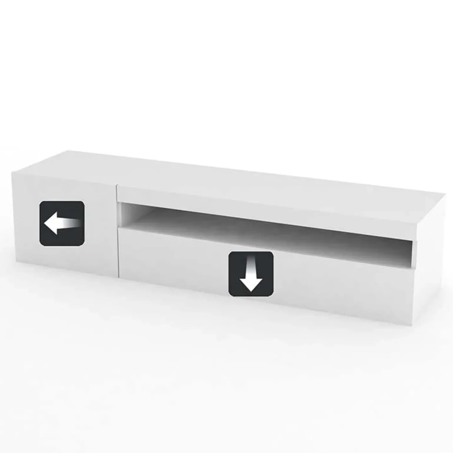 Mobile porta TV 155x37h cm 1 anta bianco lucido Light Small Gihome®