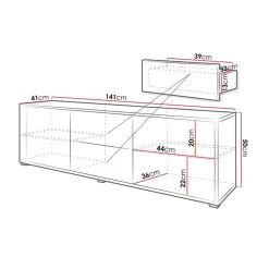 Mobile porta TV 141x50h cm 2 ante 2 cassetti bianco Eindhoven