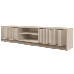 Mobile porta tv 180x40h cm 2 ante 2 vani a giorno cannettato beige Athena