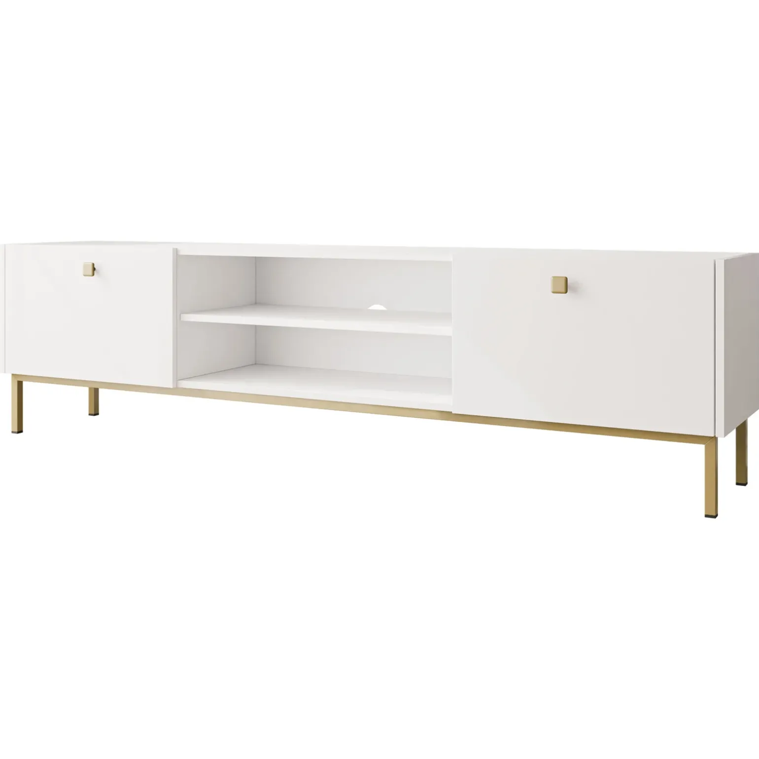 Mobile porta TV 180x48h cm 2 ante 2 vani bianco opaco Giuggiola