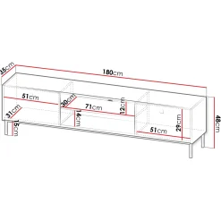 Mobile porta TV 180x48h cm 2 ante 2 vani bianco opaco Giuggiola