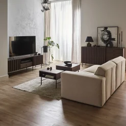 Mobile porta TV 165x55h cm 2 ante cassetto wengè Blackwood