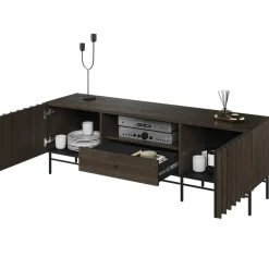Mobile porta TV 165x55h cm 2 ante cassetto wengè Blackwood