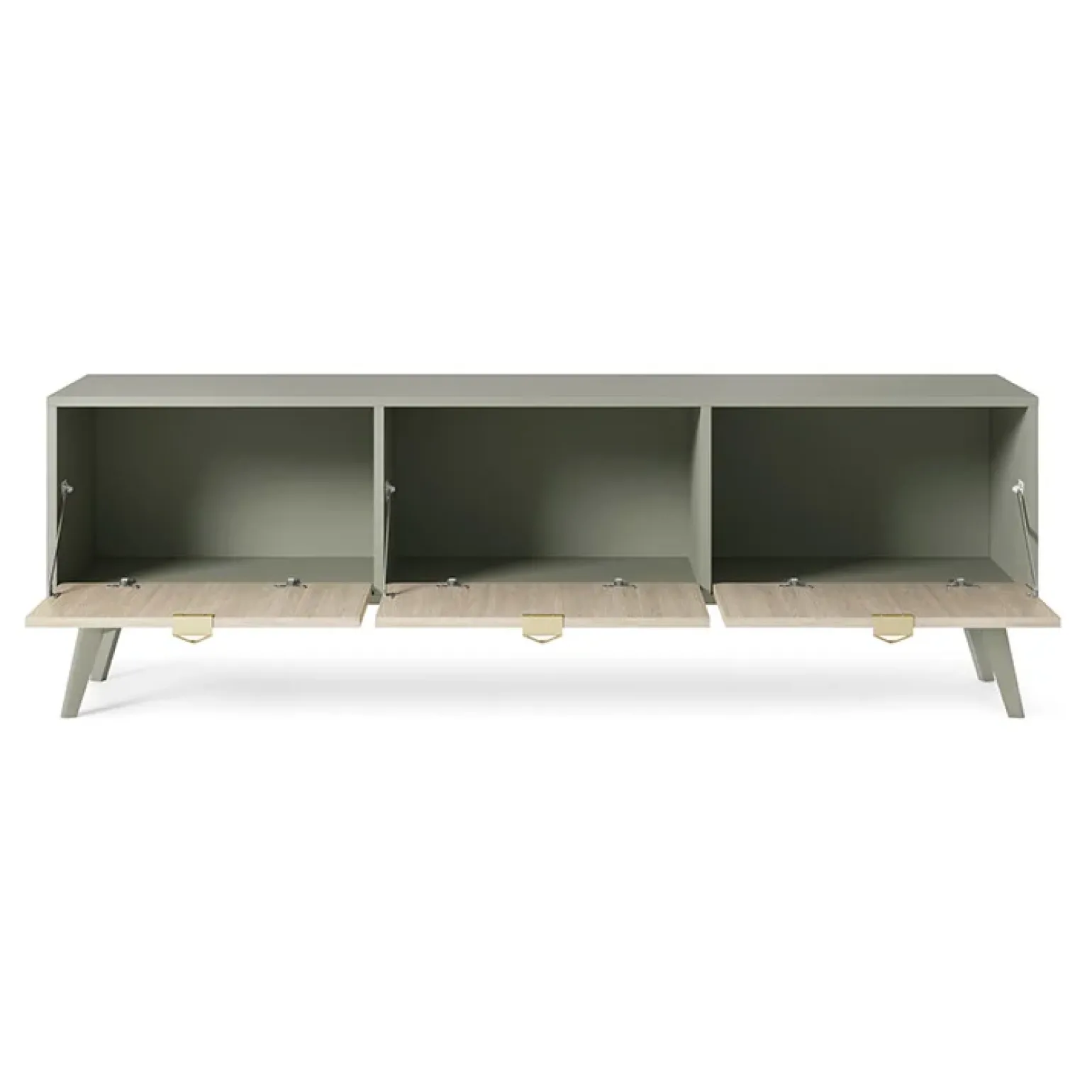 Mobile porta TV 158x52h cm 3 ante verde salvia rovere Myrta