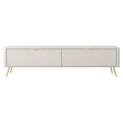 Mobile porta TV 200x51h cm 2 ante beige cannettato Ramis