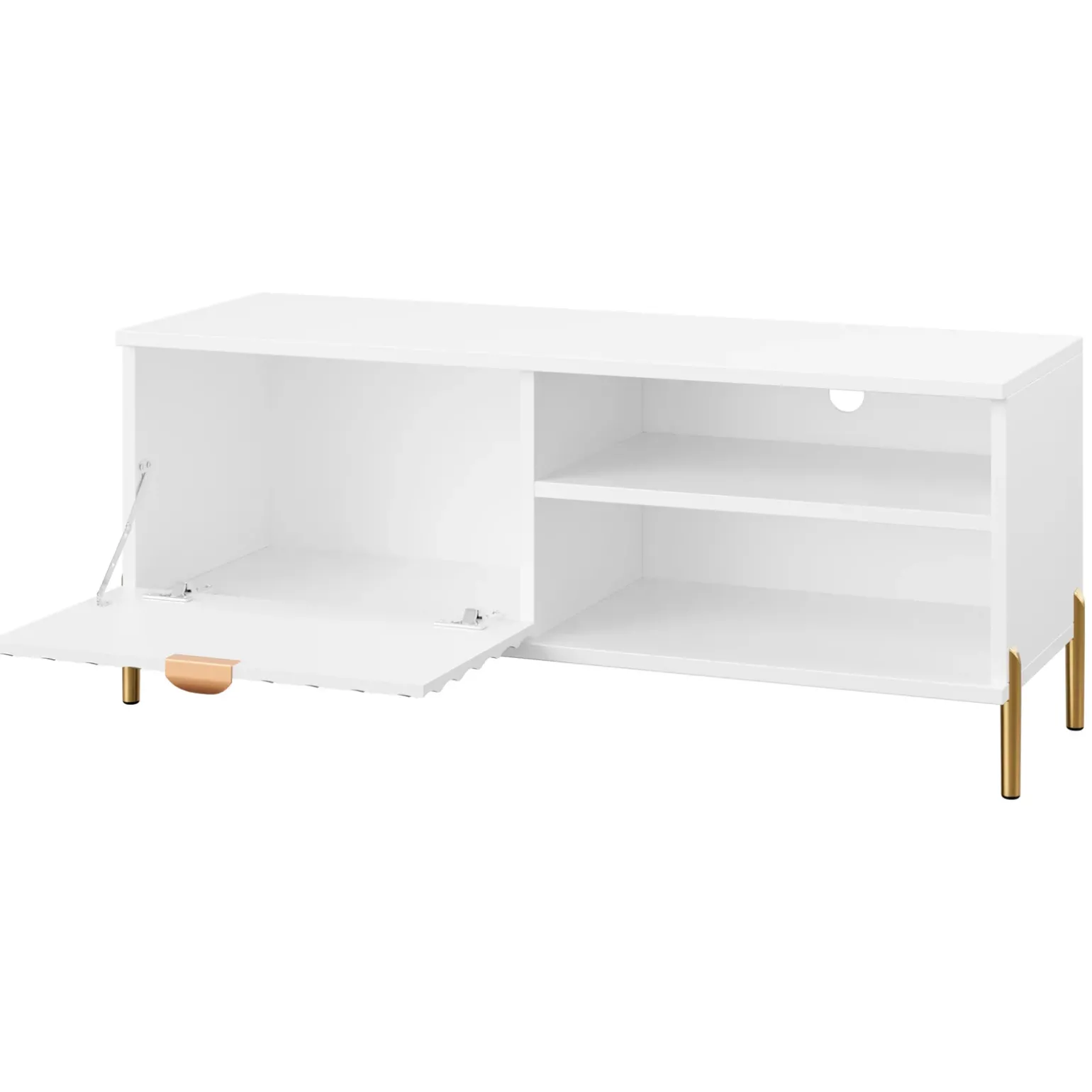 Mobile porta TV 120x50h cm 1 anta 2 vani con frontali decorati bianco Amsterdam