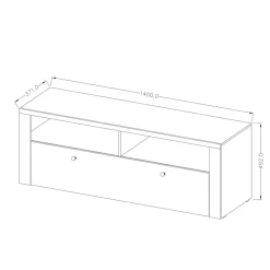 Mobile porta TV 140x49h cm 1 anta bianco frassinato rovere Paloma 2